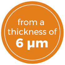from a thickness of 6 µm